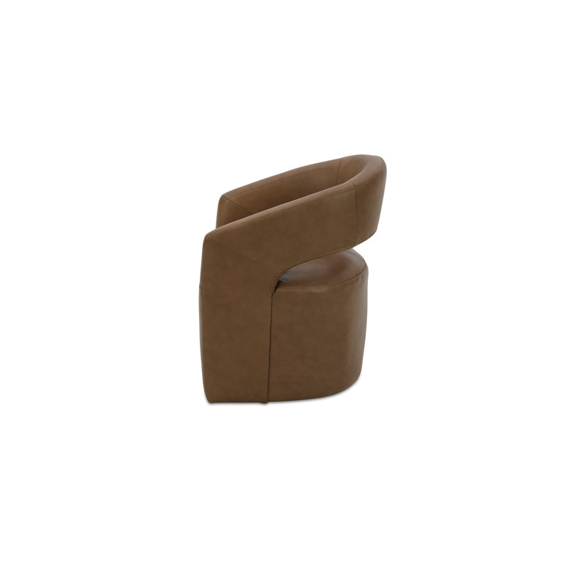 Barrow Rolling Dining Chair Tan Leather