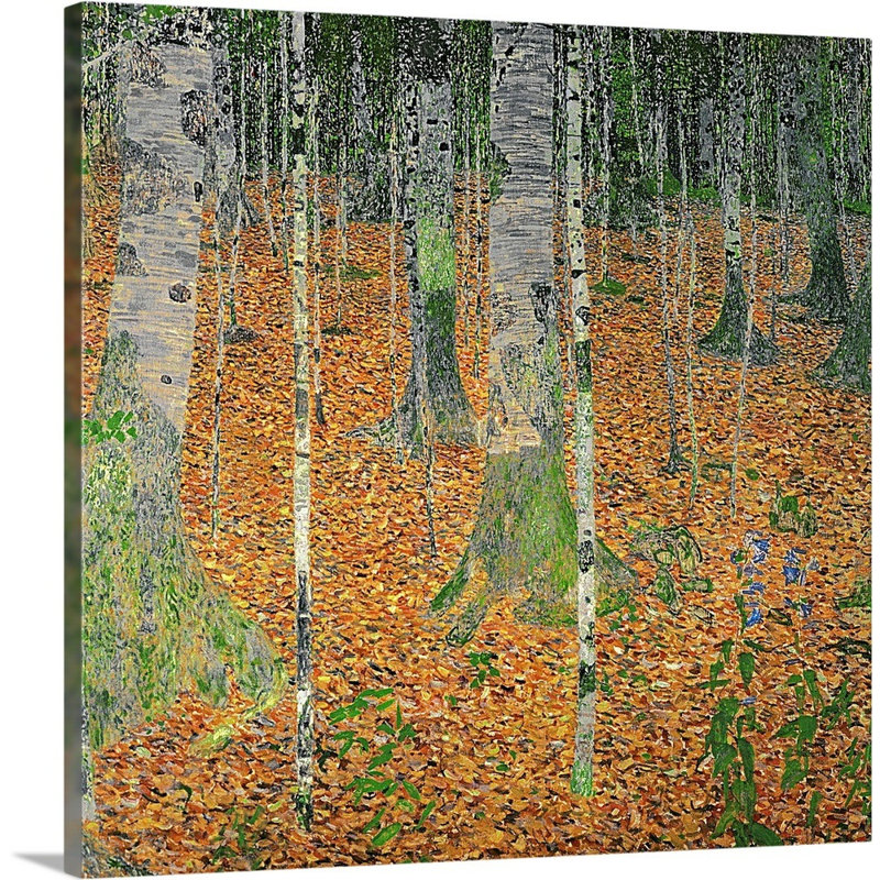 «The Birch Wood, 1903» par Gustav Klimt, reproduction sur toile, Toile tendue, H 48 po x l 48 po x P 1,25 po