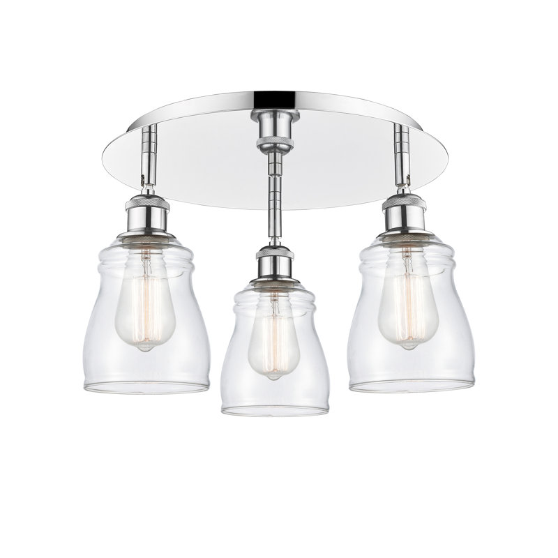 Bernaldino Glass Flush Mount, Clear, Polished Chrome