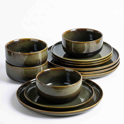 Ceramic Dinnerware Sets, 12 Piece Dish Set
