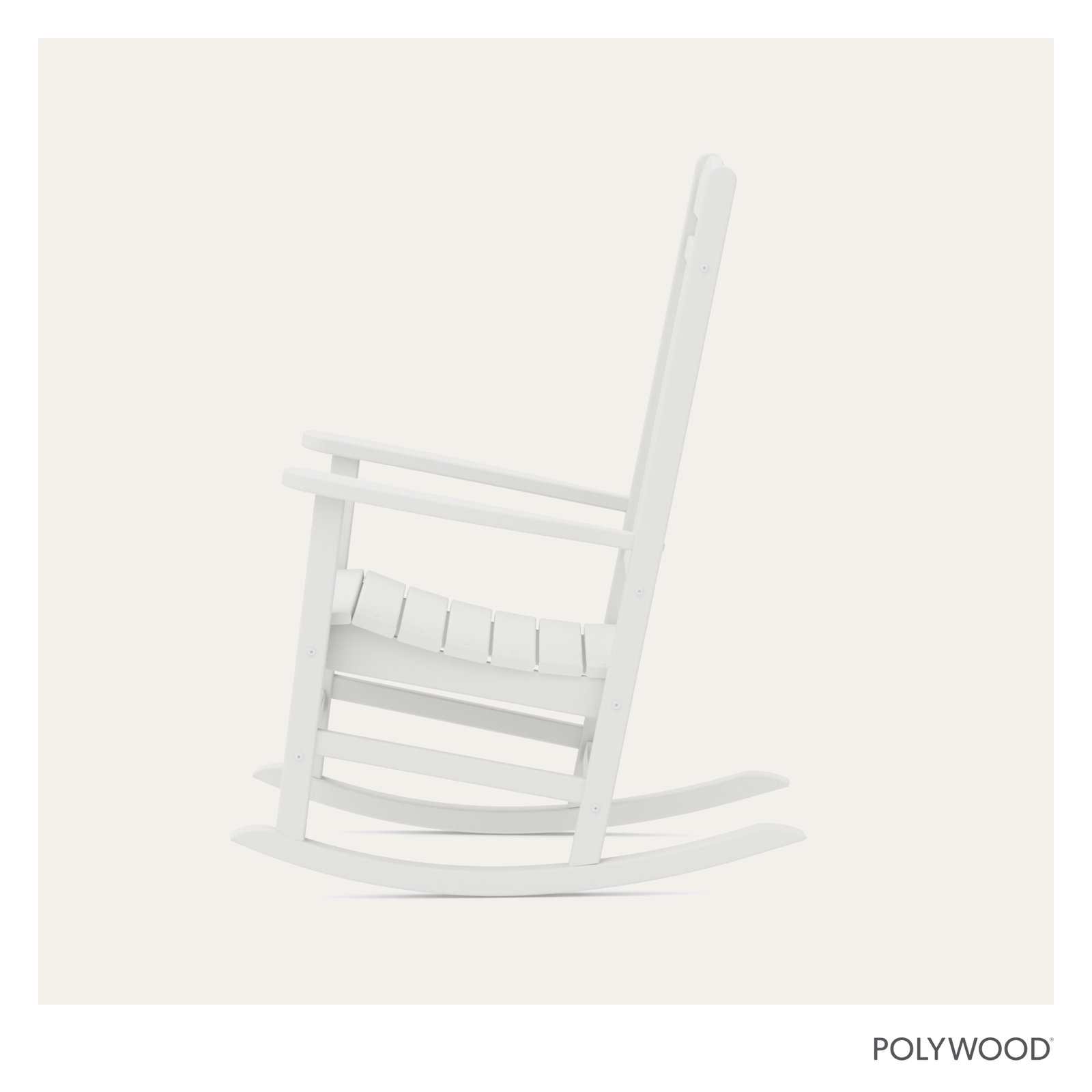 POLYWOOD® Rocker Patio Rocking Chair, White