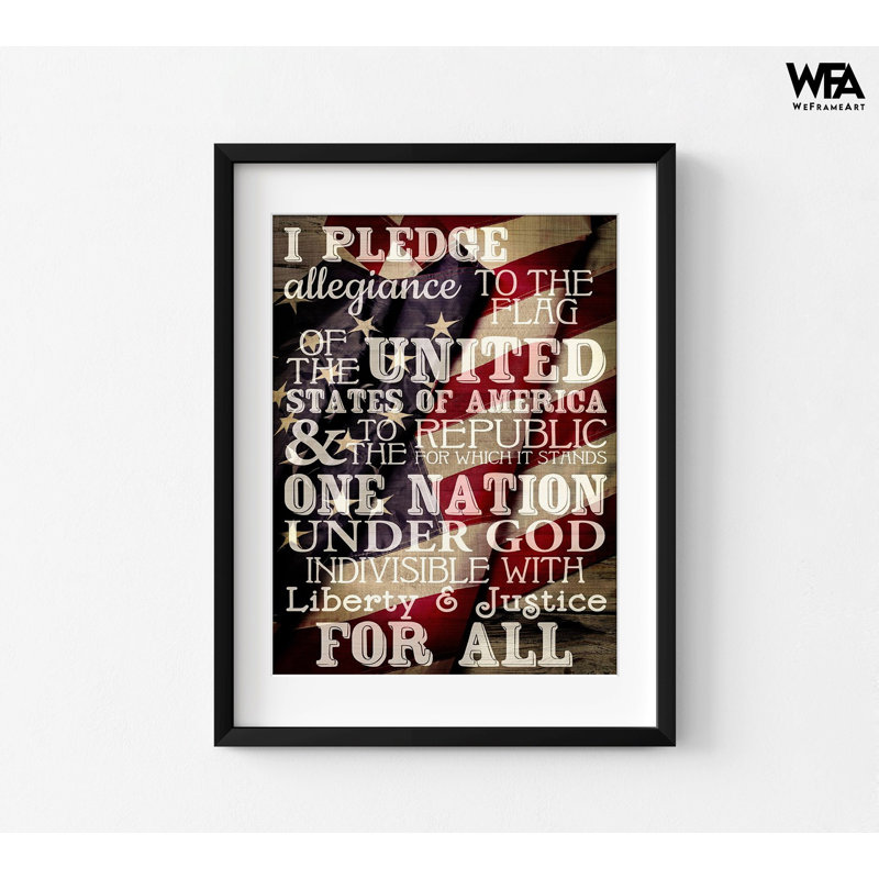 «The Pledge of Allegiance», impression d'affiche, idée de décoration murale pour la classe de l'histoire du lycée, bibliothèque murale, KA
