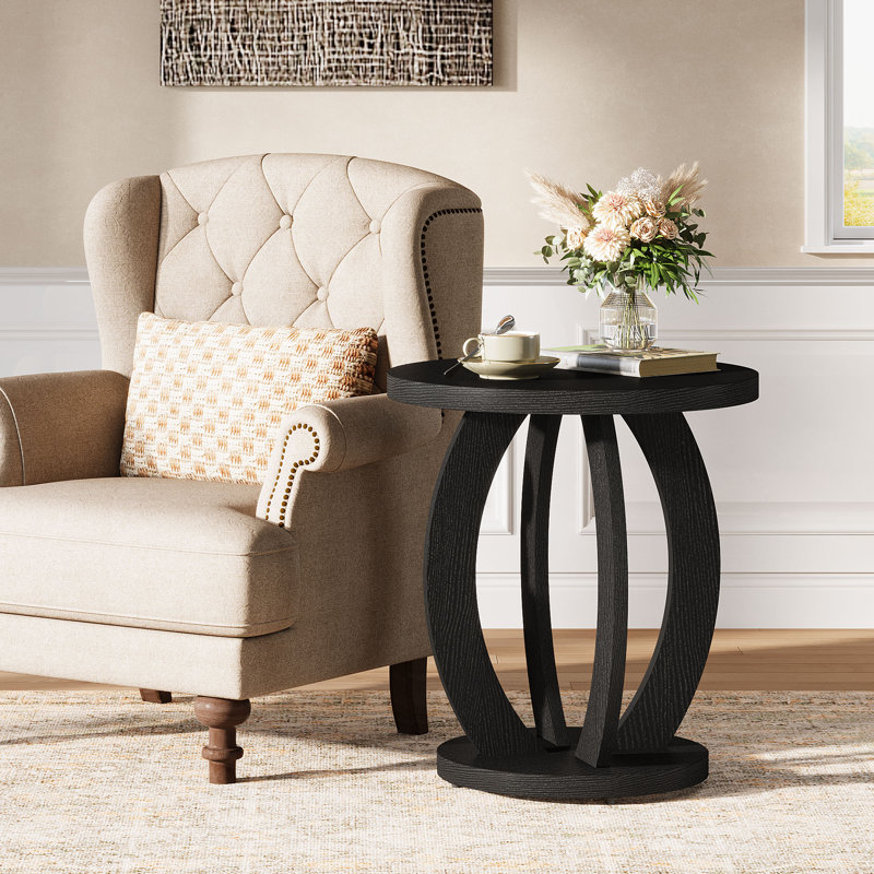 Table de bout ronde 24 po, Black