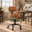 Chaise de dessin ergonomique avec dossier, tabouret de bureau pivotant à roulettes avec repose-pieds réglable - Brun/1 pièce-273369683-274004999