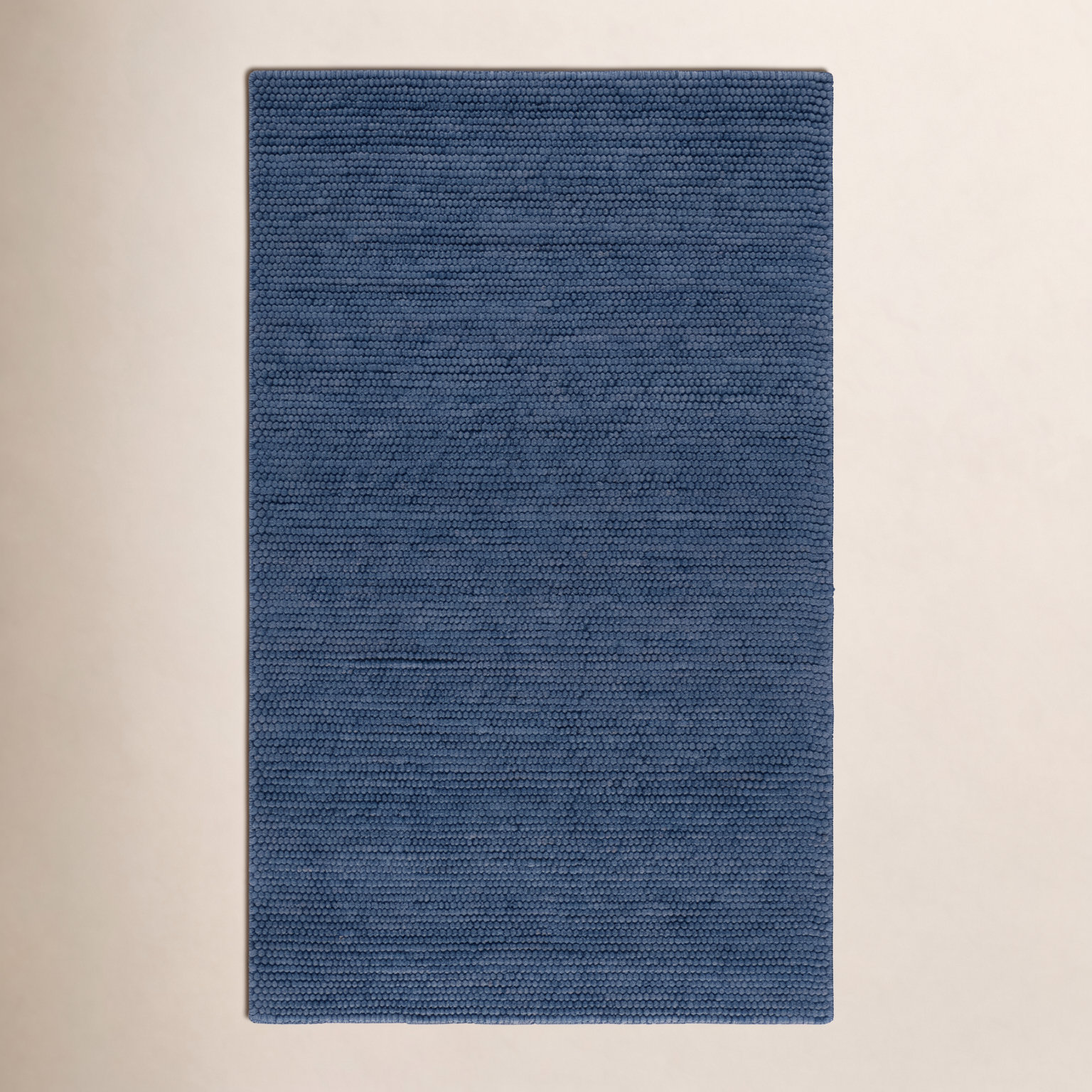 Elle Navy Blue Hand-Woven Wool Rug, Rectangle 3' x 5'