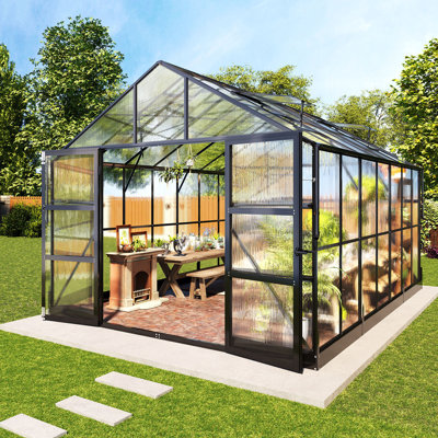  Serre en polycarbonate Grer’s Haven AMERLIFE avec 4 évents de toit et gouttière