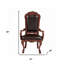 Ensemble de deux fauteuils de salle à manger rembourrés en similicuir brun avec dossier Queen Anne