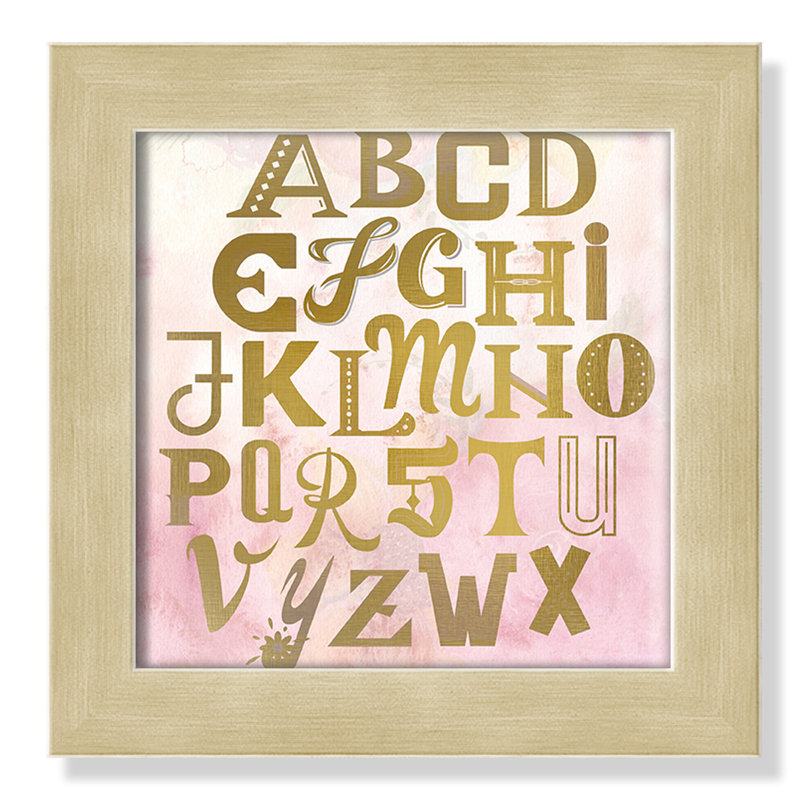 Abc Pink ', impression sur papier, Encadré plat champagne, H 8 po x l 8 po x P 0,6 po