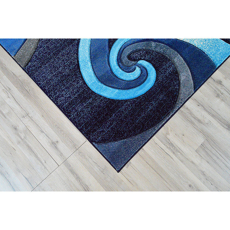 Mccampbell Performance Abstract Indoor Rug, Round 7'