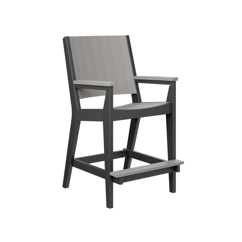 Fauteuil de bar Berlin Chat, Gris clair, Noir