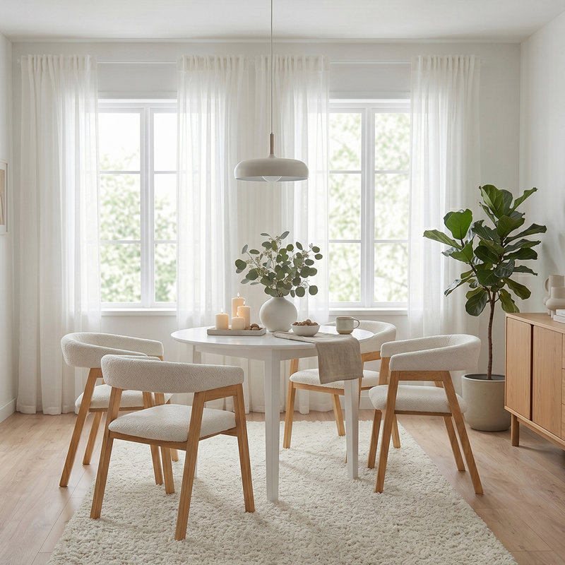 4 Person Solid Wood Dining Set