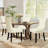 Tufted Leather Upholstered Wing Back Parsons Chair (Set Of 4)-1807697784-1807697781