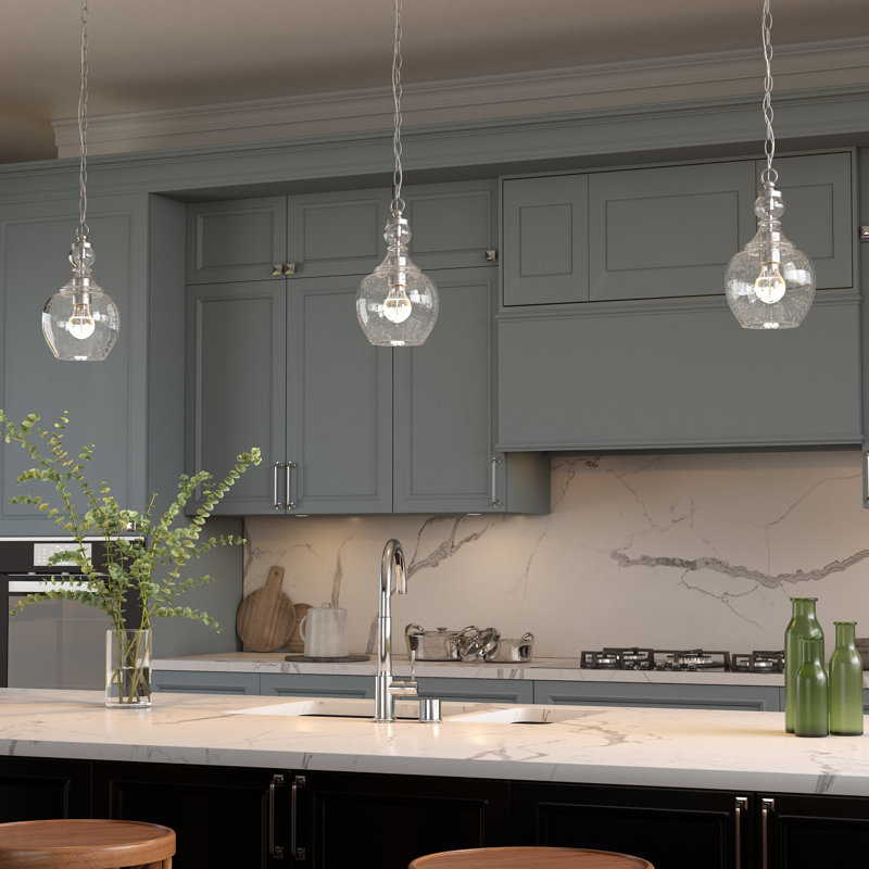 Verona 1 - Light Single Pendant, Seeded, Brushed Nickel