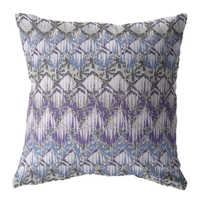 Hatches Broadcloth Indoor Outdoor Zippered Pillow Muted Purple