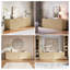 Buffet moderne cannelé avec tablettes réglables et rangement, bois naturel-130476788