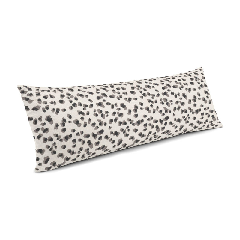 SpotOn Animal Print Cotton Blend Throw Pillow, Black/White, 14" x 36"