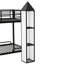 Lit superposé simple en métal avec garde-robe et beaucoup d'espace de rangement, rangement uni noir et blanc-881010386
