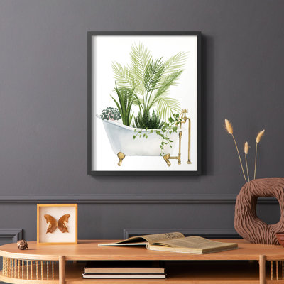 Plant Bath I Framed Print - Solid Wood