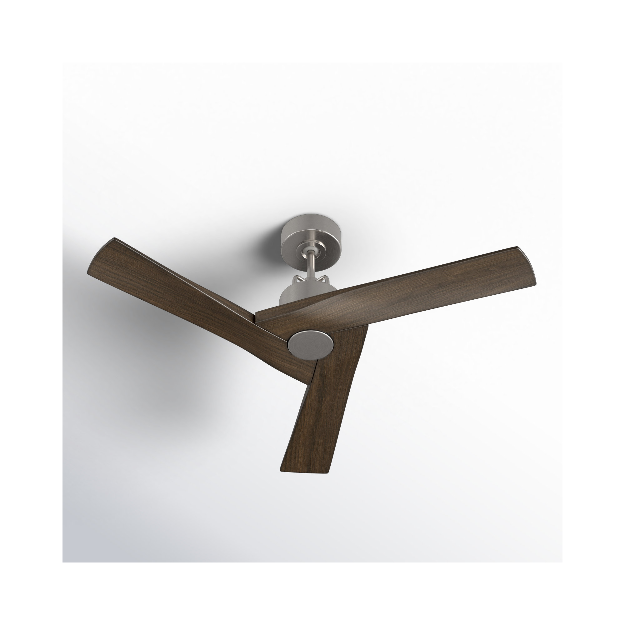 Gerda 52'' 3 Blade Ceiling Fan, Brushed Steel, Light Gray/Weathered Oak