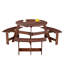 Ensemble de salle à manger de patio en bois durable avec trou pour parasol