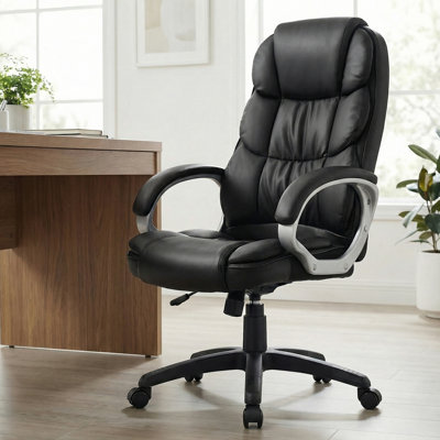 Gaming, Desk, Executive Office Chair, Ergonomic Design, Swivel Castors, Adjustable Height, Armrests, 27.6" D X 27.6" W X (45.7"-49.6" H)