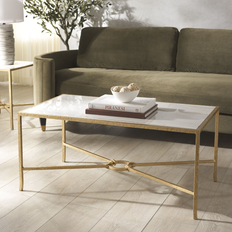 Table basse Tauri Markley , Marbre noir, Laiton