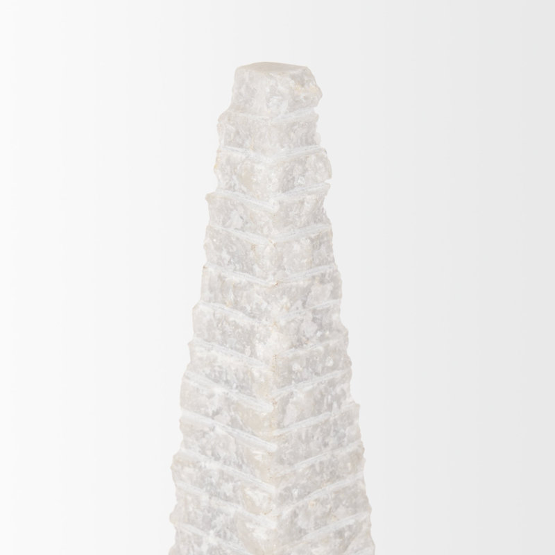 Obélisque de marbre brut Chalotra, H 16 po x l 4 po x P 4 po
