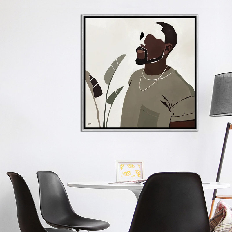 Isaac par Bria Nicole - impression d'art graphique, Toile avec cadre noir, Pas de tapis, H 18 po x l 18 po x 1,5 po