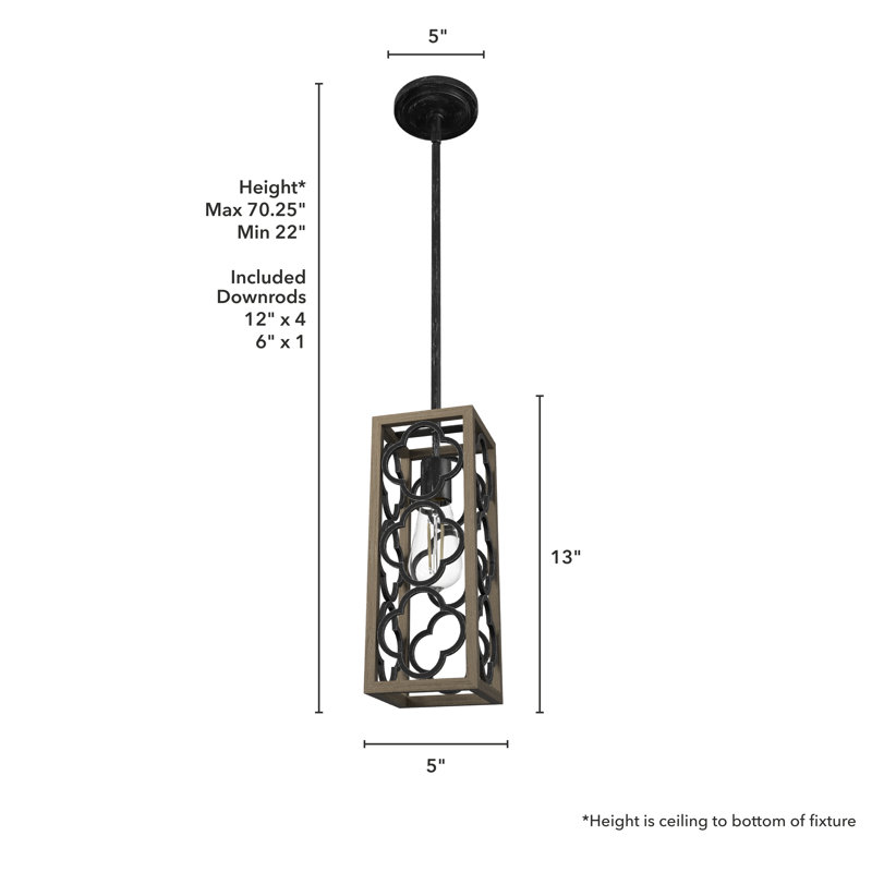 Gablecrest Transitional Black Aluminum Mini Pendant Light