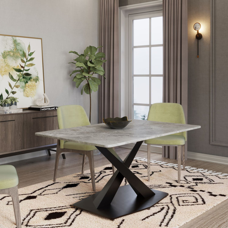 Damanpreet Metal Base Dining Table