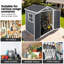 Rangement extérieur en plastique 6 pi x 4 pi avec plancher et porte verrouillable en plastique pour la cour arrière, pelouse, gris