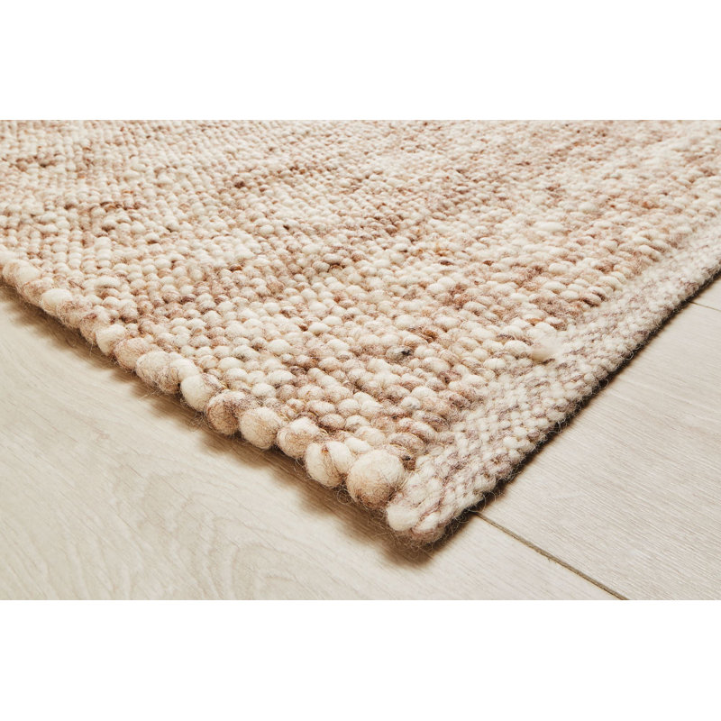 Dekyra Solid Colour Wool Hand Woven Area Rug, Square 200cm
