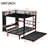 Queen Over Twin Bunk Bed With Foldable Desk, Trundle, Built - In Wardrobe, Ladders, And Rust Metal Frame Black Noise Reduced Design, Full Length Guardrails Stable-1584710758