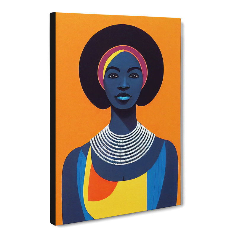 African Woman Geometric Vol.2 - Wrapped Canvas, 60cm H x 40cm W x 3cm D