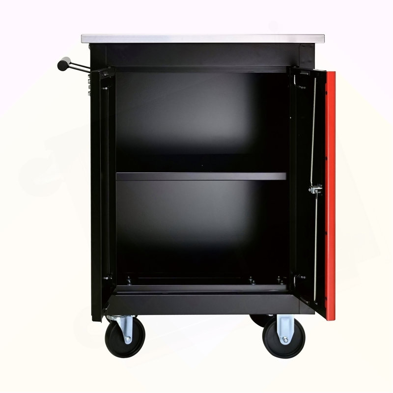 DOUBLE-DOOR Clapboardl MULTI-FUNCTION TOOL CART--BLAK&RED