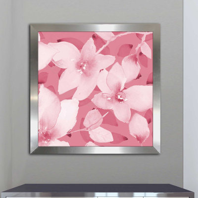 «Blooming Pink Whispers II», reproduction de peinture à l'aquarelle