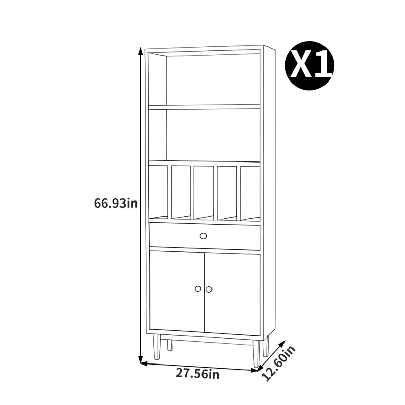 Needham 66.93" H x 27.56" W Solid Wood Standard Bookcase, Oak