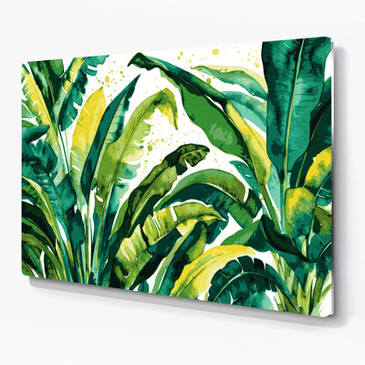 Hawaiian Banana Leaves Green Metal Wall Art