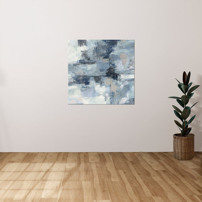 "In the Clouds Indigo and Gray" by Silvia Vassileva Print on Canvas, 18" H x 18" W x 1" D