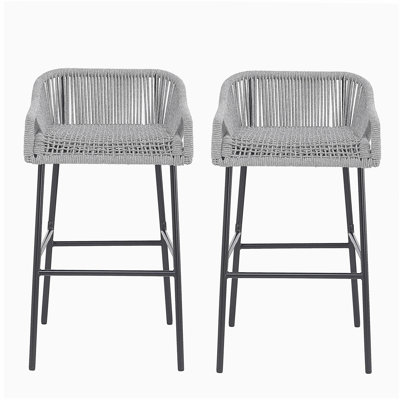 Tabouret de bar d'extérieur gris clair La Push, ensemble de 2