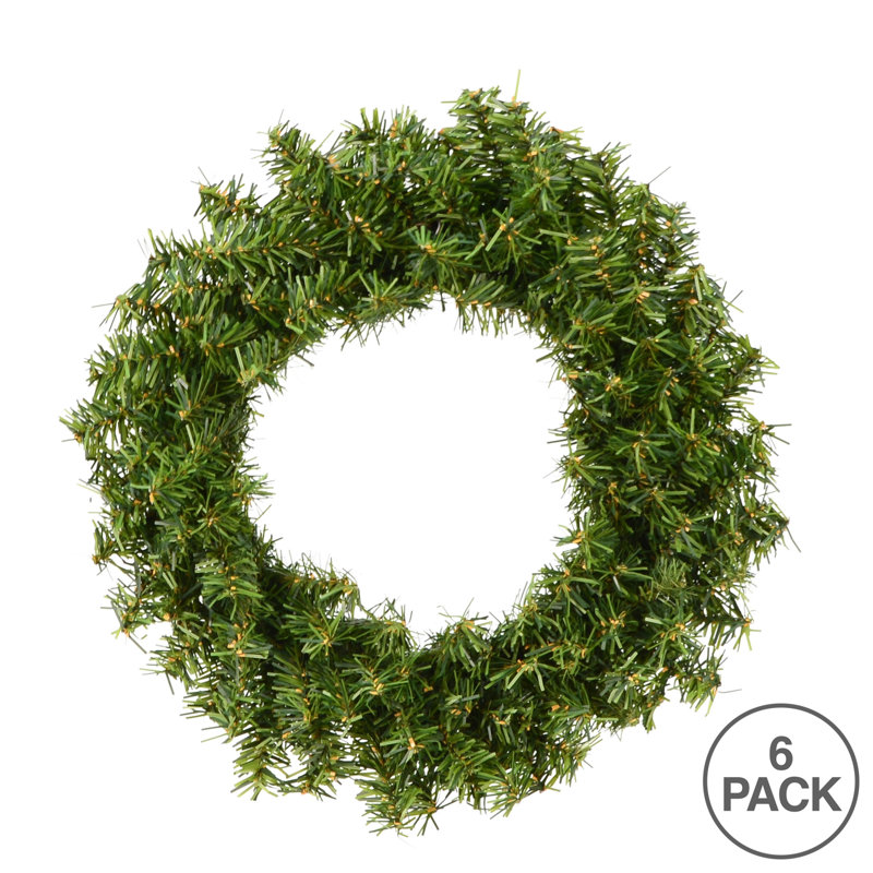 Artificial Mini Pine Wreath, 6" H x 6" W x 2" D, 6