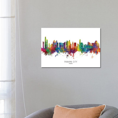 Panama City Skyline by Michael Tompsett - Wrapped Canvas Gallery-Wrapped Canvas Giclée