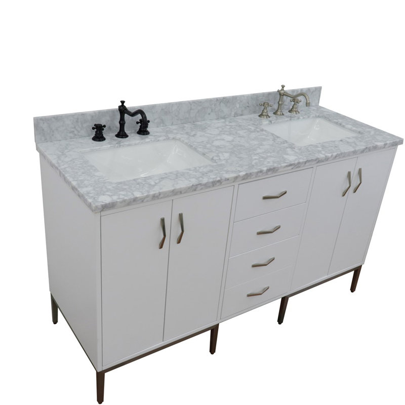 Ensemble de meuble-lavabo double 61 po Aashir
