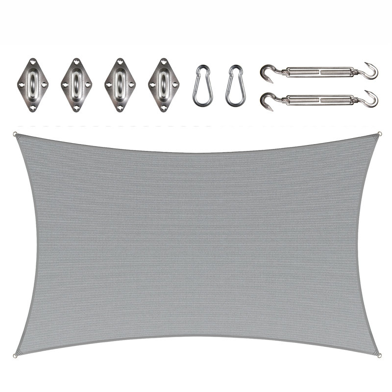 Toile d'ombrage rectangulaire à personnaliser Colourtree, gris, 10 pi x 12 po