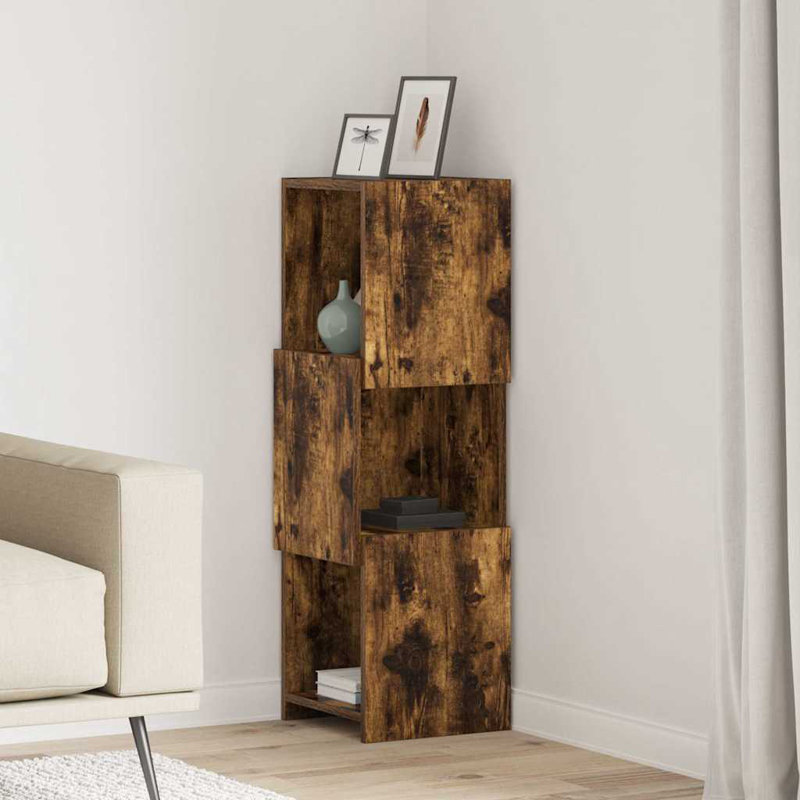 Corner Accent Chest, 95cm H x 30.5cm W x 30cm D, Smoked Oak