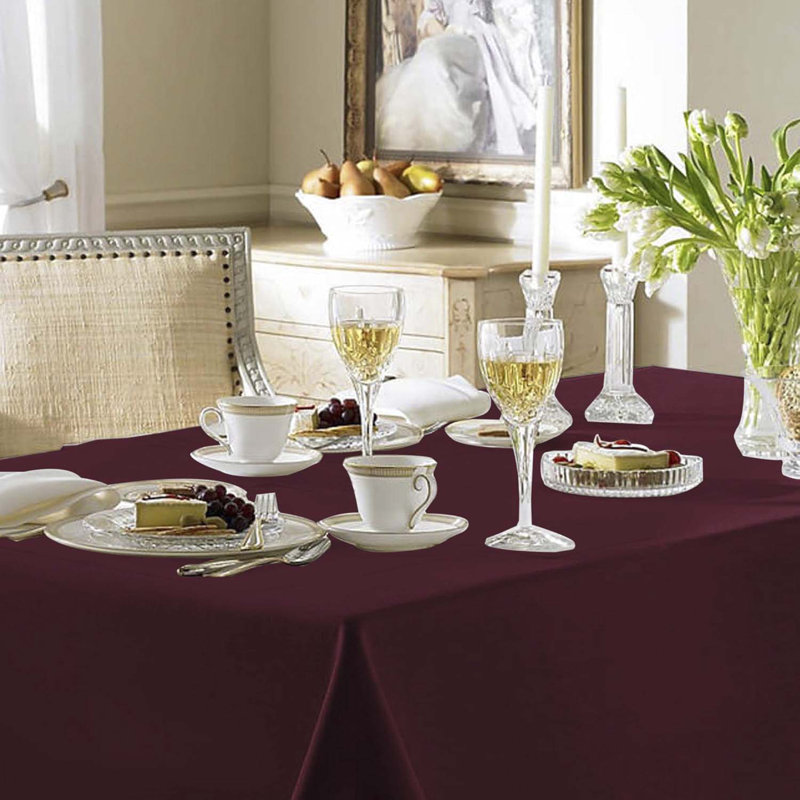 6 Pack Table Cloth For Rectangle Table,Polyester Fabric Tablecloths Rectangular Table Covers 6-8Ft For Party, Banquet, Dining, Wedding, Graduation