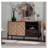 Solid Wood Sideboard With Geometric Pattern, 2 Doors And 2 Drawers