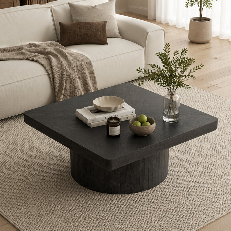 Table basse carrée 34,6 "pour le salon, Noir