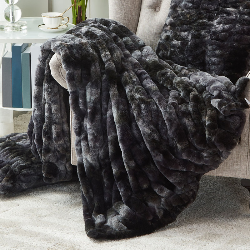 Knitted Throw Blanket, Meteorite, 127cm W x 152.4cm L