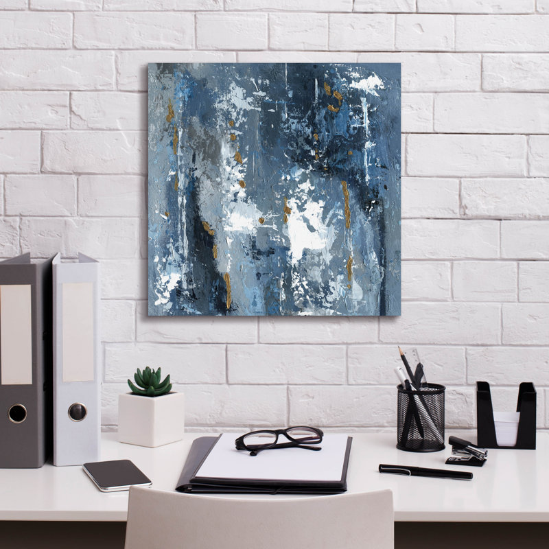 «Blue Abstraction» par Svetlana Aleynikova, art mural sur toile, H 18 po x l 18 po
